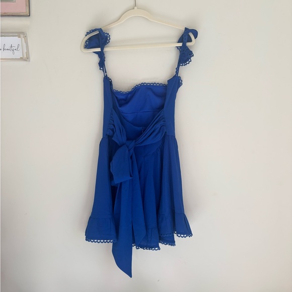 Lucy in the Sky Royal Blue Ruffle Mini Dress - Picture 3 of 3